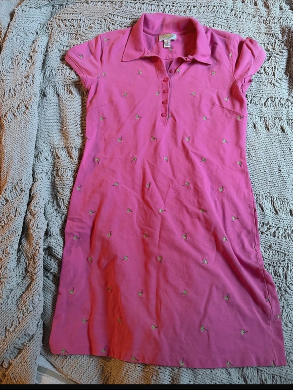 Palm tree collared dress - S